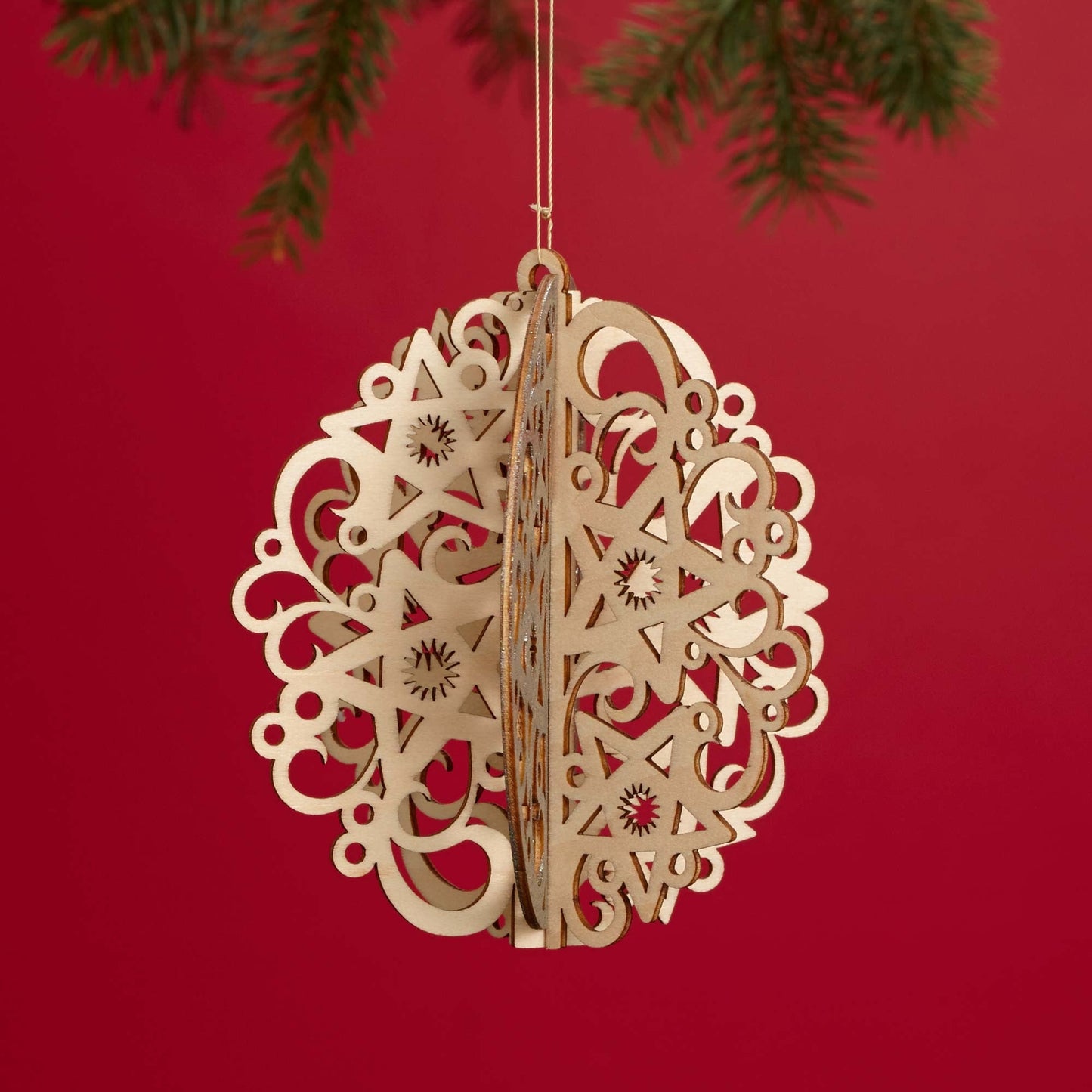 4" Wooden Star Snowflake Ornament - Tampa Home & Garden Store