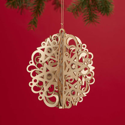 4" Wooden Star Snowflake Ornament - Tampa Home & Garden Store