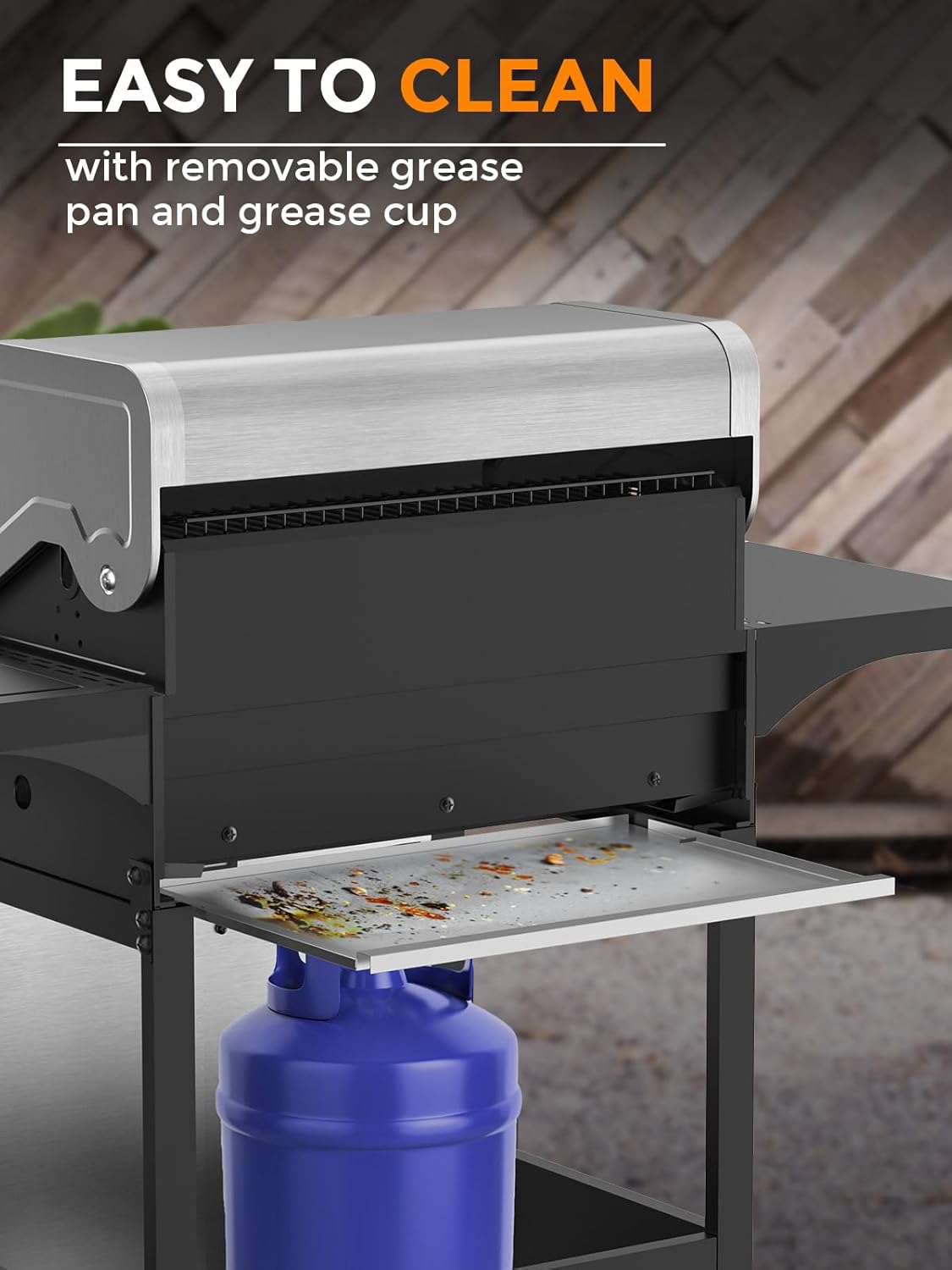 Parrillas de gas propano de 3 y 4 quemadores con quemadores laterales para cocinar al aire libre, barbacoas, patios y campamentos. 