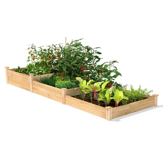 4 ft x 12 ft Cedar Wood 3 Tier Raised Garden Bed - Made in USA - Tampa Home & Garden Store