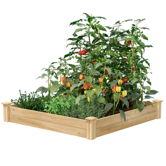 4 ft x 4 ft Cedar Wood Raised Garden Bed - Made in USA - Tampa Home & Garden Store