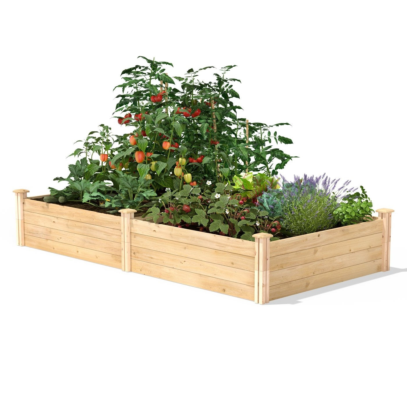 4 ft x 8 ft Cedar Wood Raised Garden Bed - Made in USA - Tampa Home & Garden Store