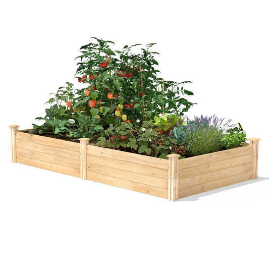 4 ft x 8 ft Cedar Wood Raised Garden Bed - Made in USA - Tampa Home & Garden Store