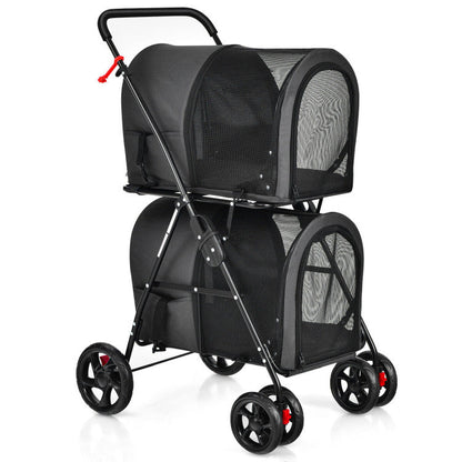 4-in-1 Double Pet Stroller with Detachable Carrier and Travel Carriage - Tampa Home & Garden Store