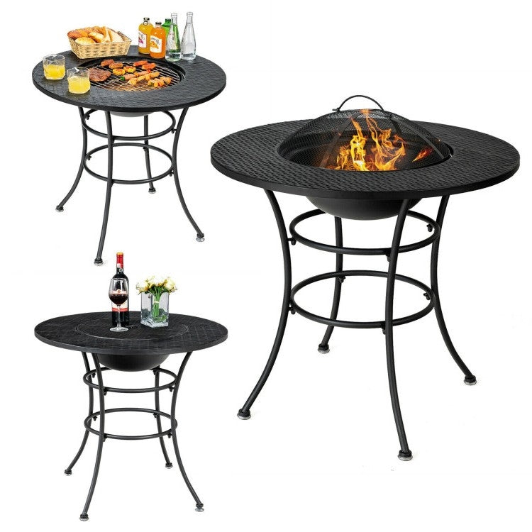 4 in 1 Fire Pit, Grill Cooking BBQ Grate, Ice Bucket, Dining Table - Tampa Home & Garden Store