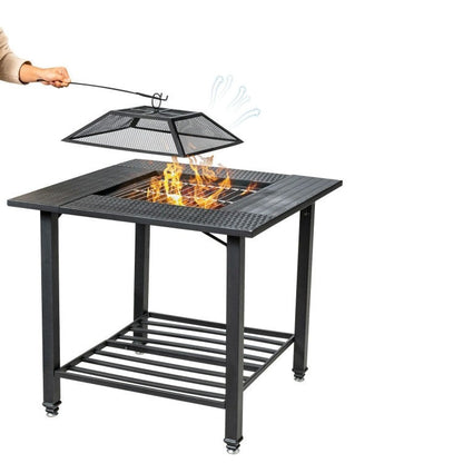 4 in 1 Square Fire Pit, Grill Cooking BBQ Grate, Ice Bucket, Dining Table - Tampa Home & Garden Store