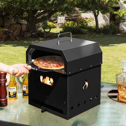 Horno de pizza portátil para exterior 4 en 1 con piedra para pizza de 12 pulgadas