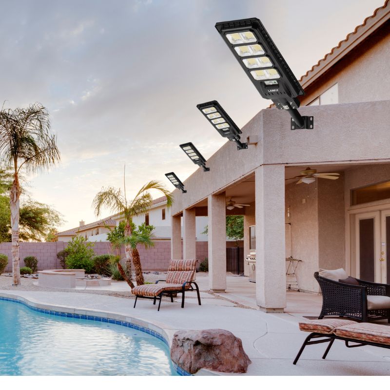 4 pack 200W solar street lights 20000 lumens - Tampa Home & Garden Store