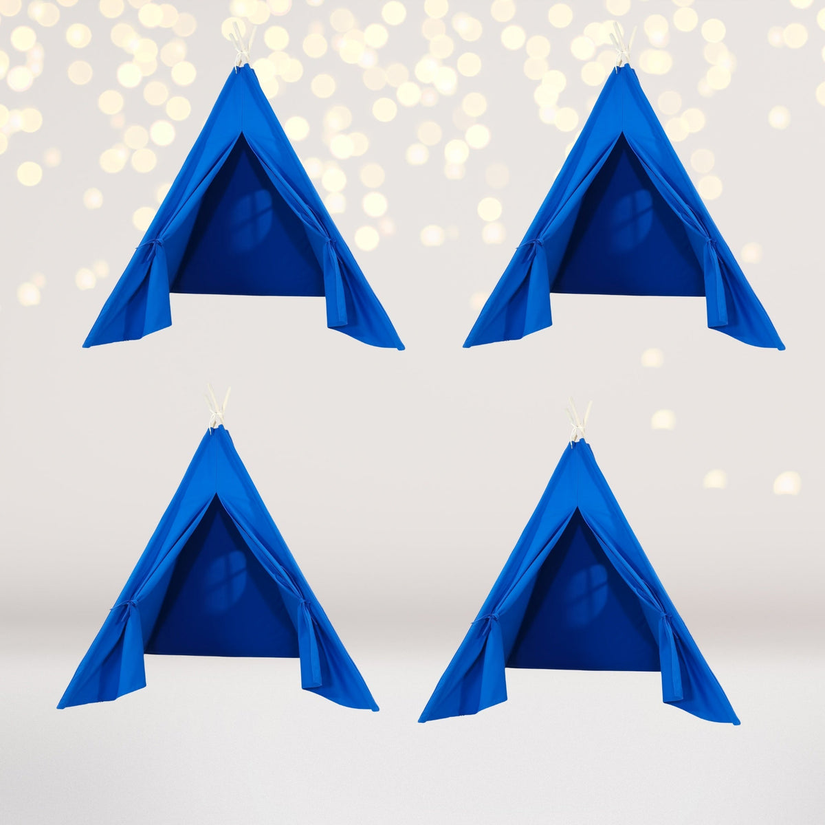 4-pack blue kids teepee sleepover tents with lights for pretend play on Tampa Home & Garden Store