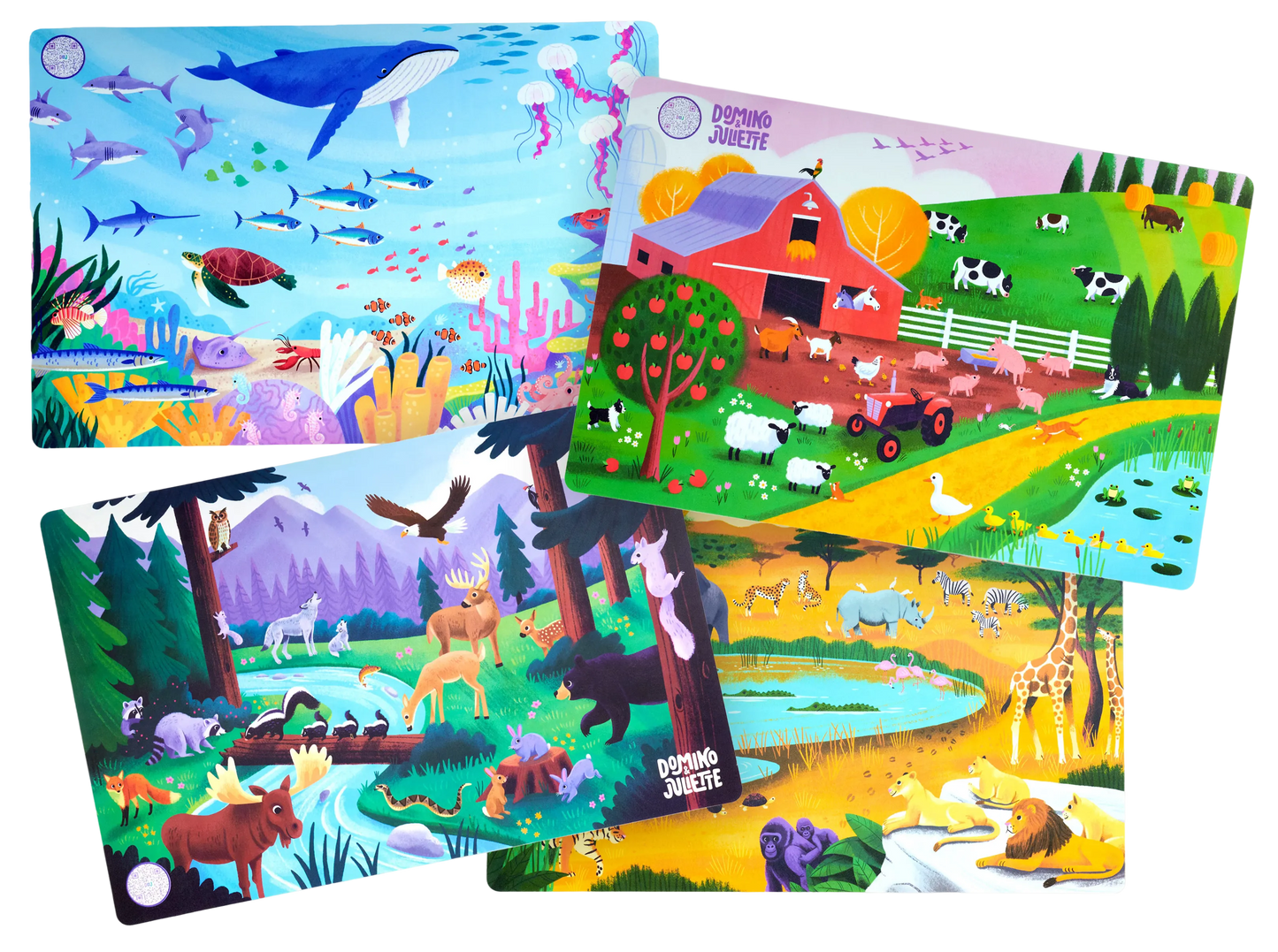 Four Pack Toddler Placemat Bundle and Scenes