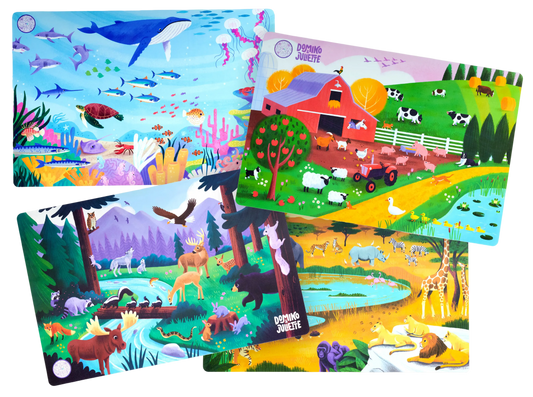 Four Pack Toddler Placemat Bundle and Scenes