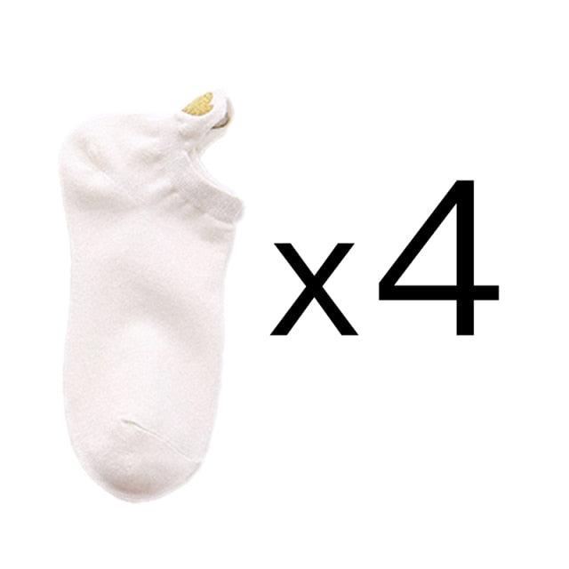 White cotton ankle sock plain design 4-pack on Tampa Home & Garden Store