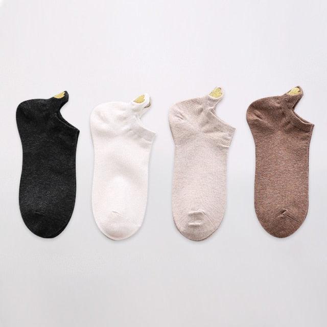 Stevvex 4-pack ankle socks multicolor cotton non-slip no-show on Tampa Home & Garden Store