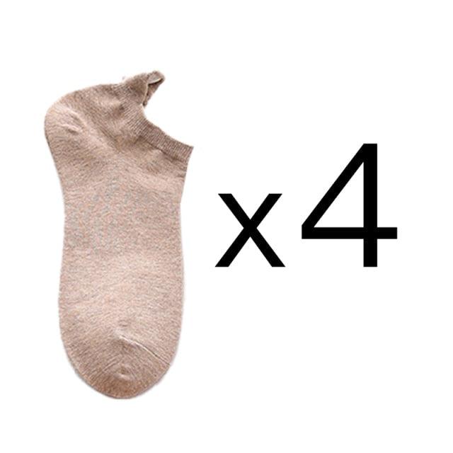 Stevvex beige cotton ankle socks 4-pair pack on Tampa Home & Garden Store