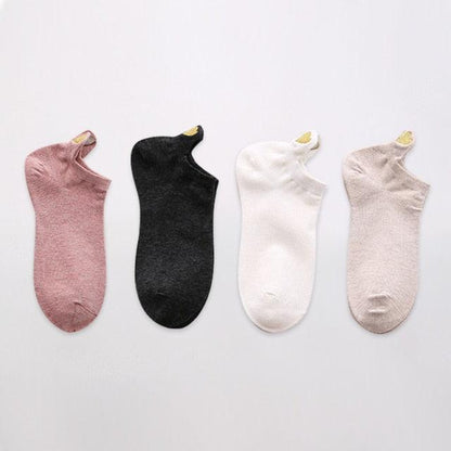 Ankle socks 4-pair cotton no-show set in pink black white beige on Tampa Home & Garden Store