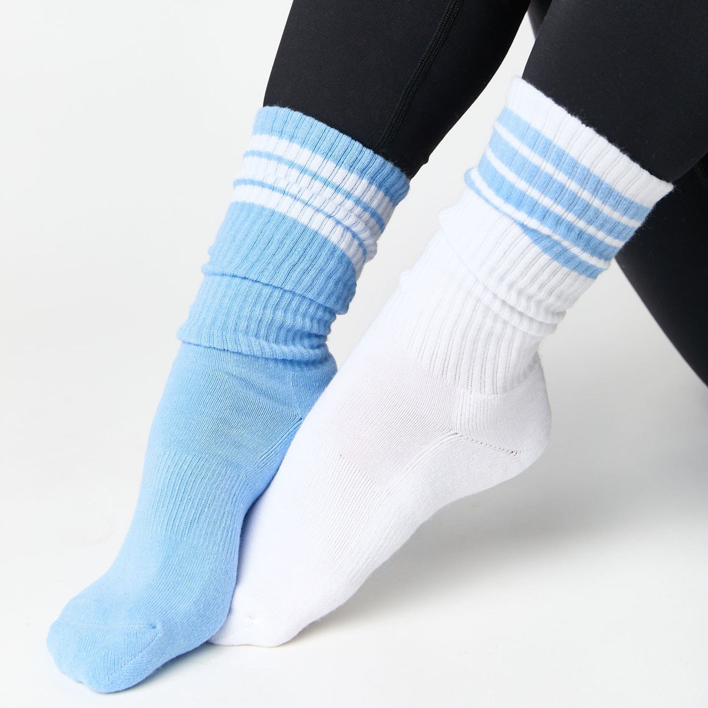 4 Stripe Casual Crew Socks 2-Pack in blue and white team colorways, ribbed crew length on Tampa Home & Garden Store