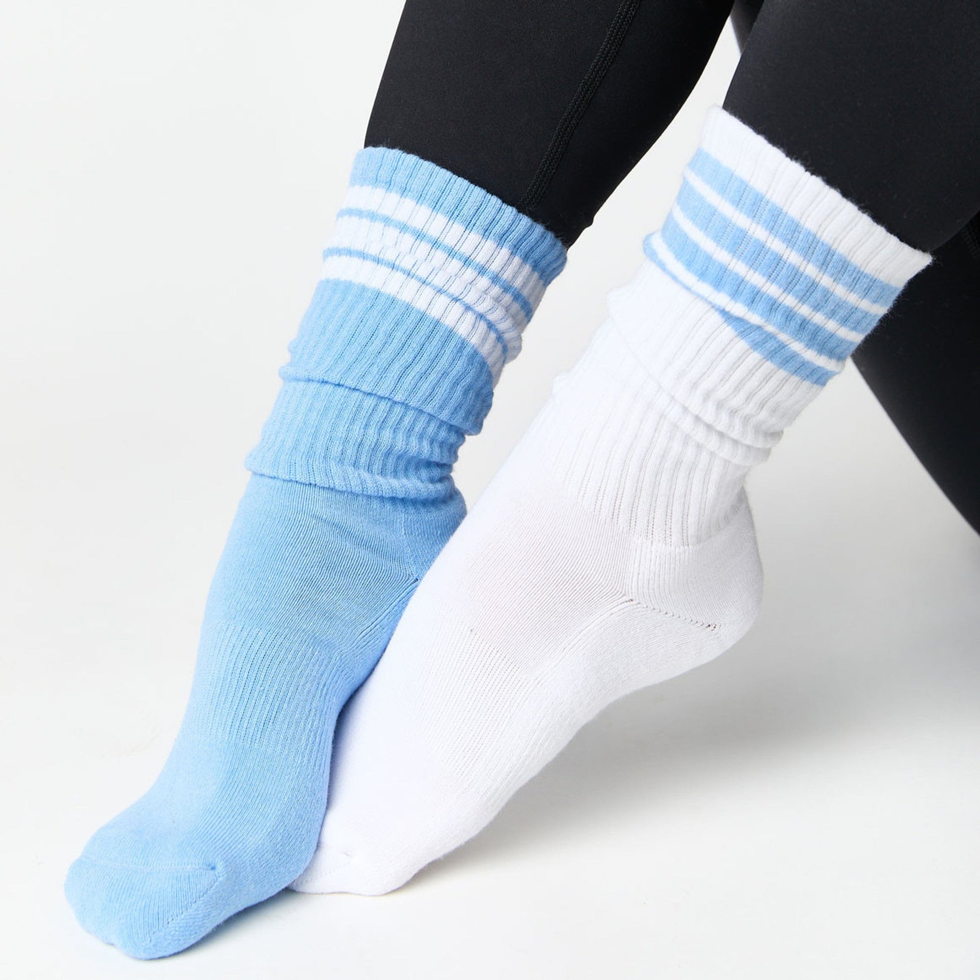 4 Stripe Casual Crew Socks 2-Pack in blue and white team colorways, ribbed crew length on Tampa Home & Garden Store