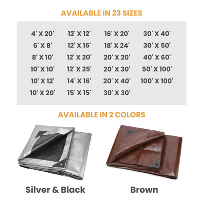 4' x 20' Super Heavy Duty Poly Tarp - Tampa Home & Garden Store