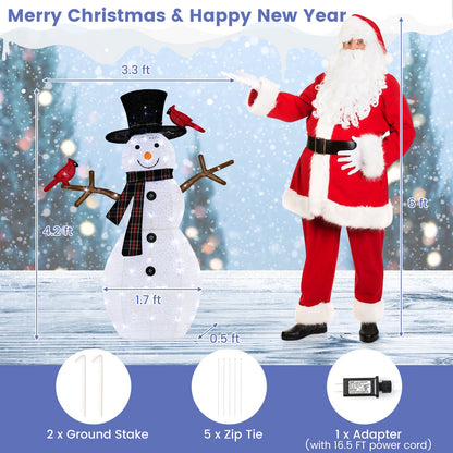 4.2 ft lighted snowman with redbirds Christmas decoration by DirectDeals on Tampa Home & Garden Store