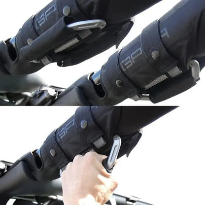 GP-Grip PRO Survivor Pack forearm guards by GPCA in black neoprene with gray straps and metal buckles on Tampa Home & Garden Store