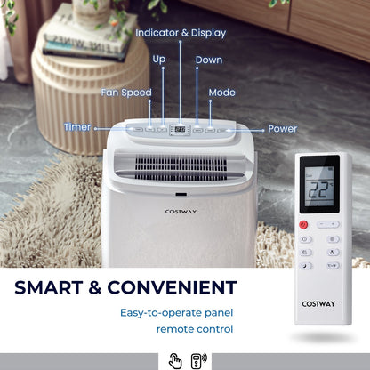 Aire acondicionado portátil 3 en 1 de 12000 BTU con control remoto - Blanco