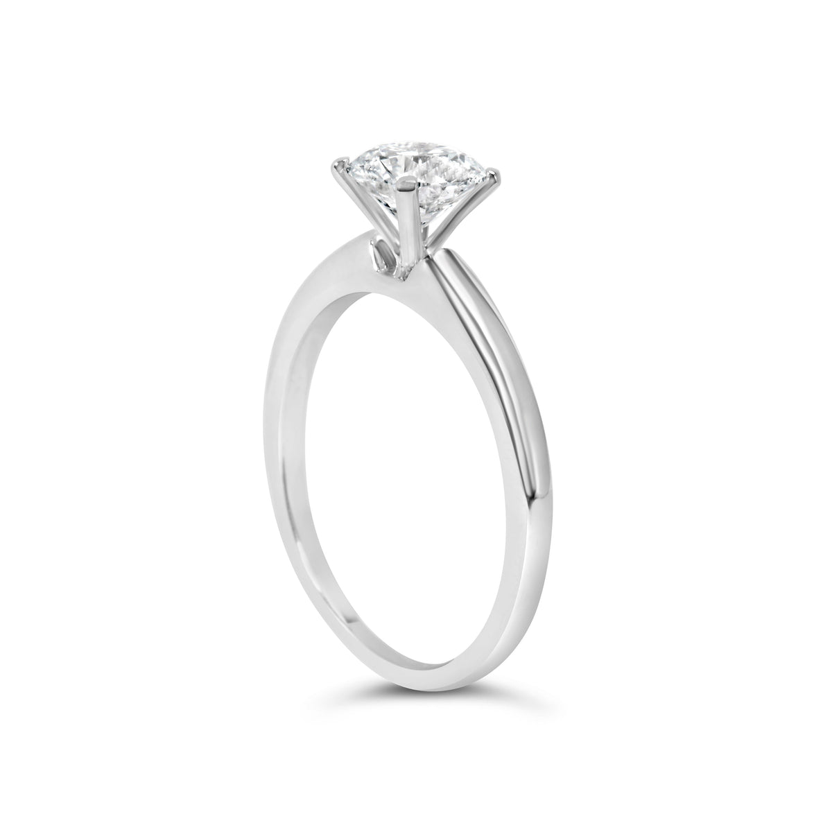 14K white gold lab-grown diamond solitaire ring, 4-prong setting, round-cut, 1.0 ctw on Tampa Home & Garden Store