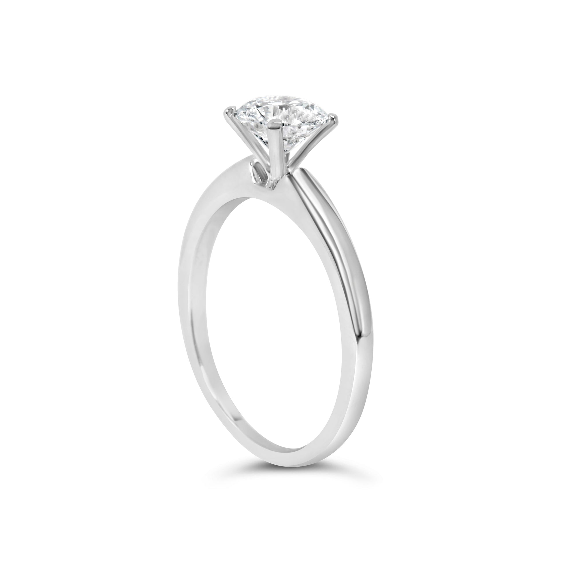 14K white gold lab-grown diamond solitaire ring, 4-prong setting, round-cut, 1.0 ctw on Tampa Home & Garden Store