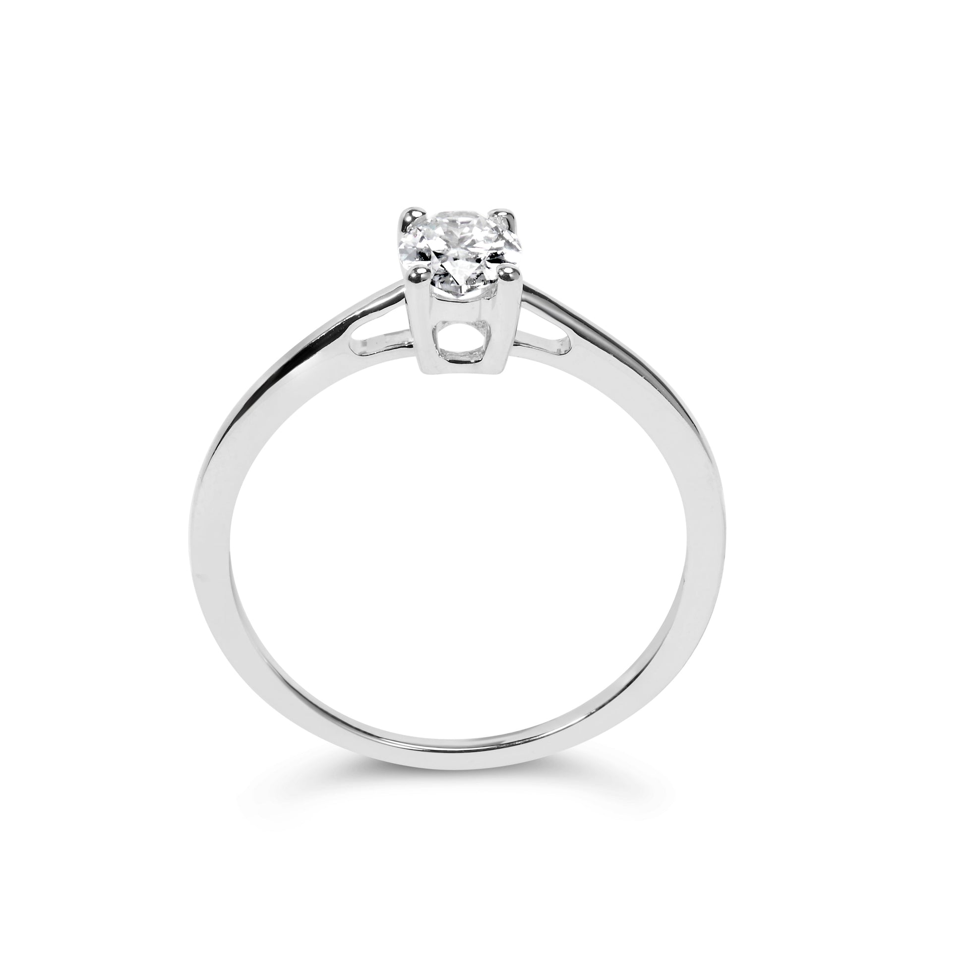 14K white gold solitaire engagement ring with 1/2 cttw diamond in a 4-prong setting on Tampa Home & Garden Store