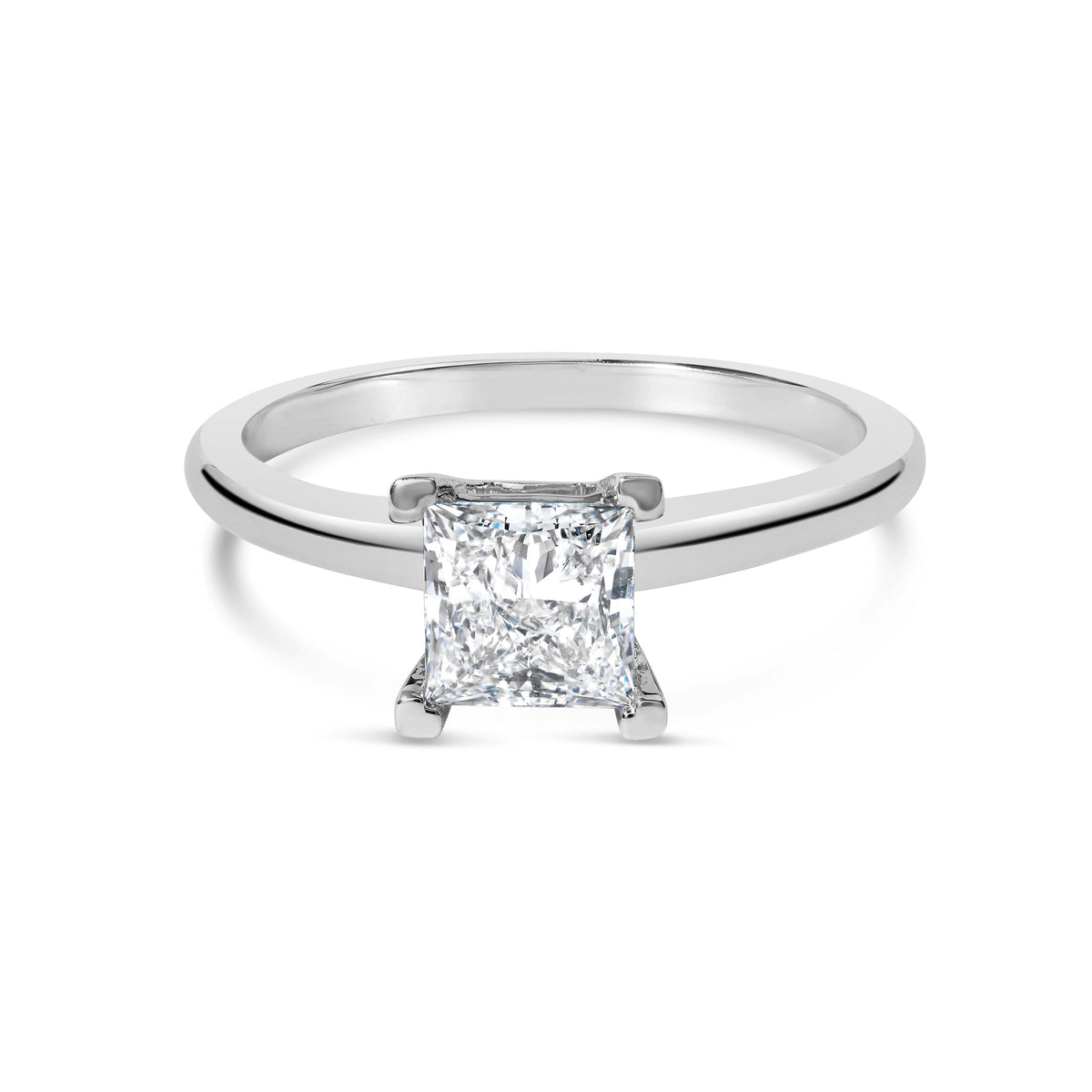 Ring 14K white gold princess-cut diamond solitaire 1.0 Cttw F-G VS1-VS2 size 7 by Bids.com on Tampa Home & Garden Store