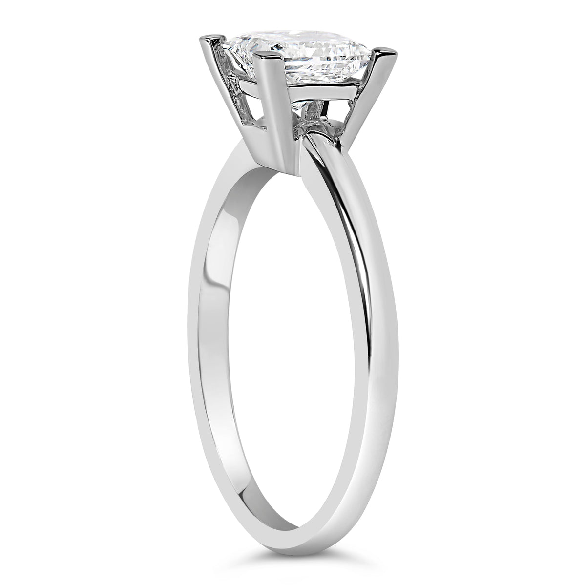 14K white gold solitaire engagement ring with a 1.0 Cttw princess lab-grown diamond on Tampa Home & Garden Store