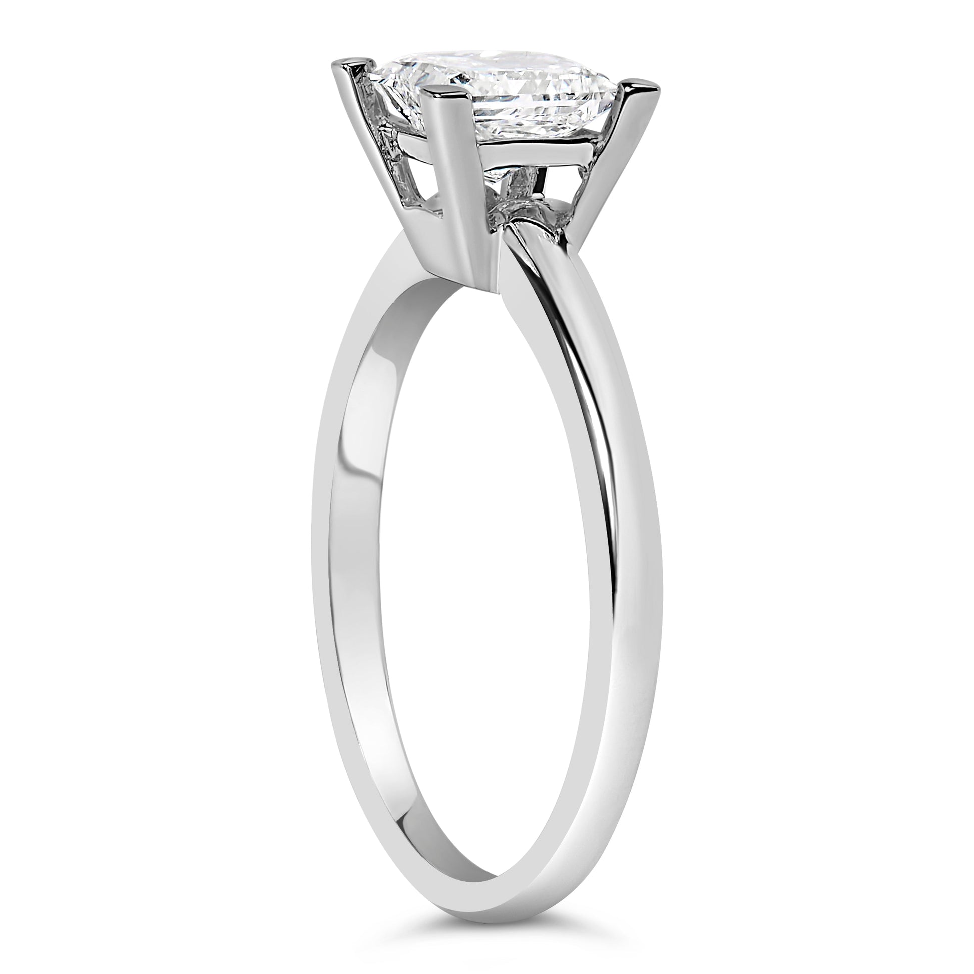14K white gold solitaire engagement ring with a 1.0 Cttw princess lab-grown diamond on Tampa Home & Garden Store