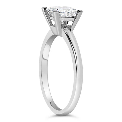 14K white gold solitaire engagement ring with a 1.0 Cttw princess lab-grown diamond on Tampa Home & Garden Store