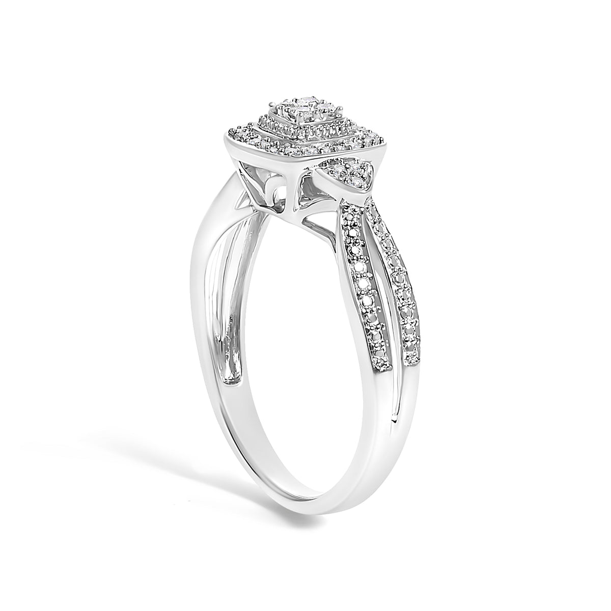 10K white gold 1/10 cttw diamond cluster halo promise ring by Bids.com with pave diamonds on Tampa Home & Garden Store