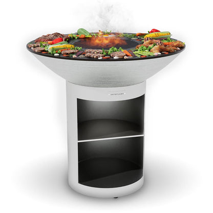 40" Arteflame Platinum Charcoal Griddle & Grill Combo | Storage Base - Tampa Home & Garden Store