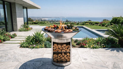 40" Arteflame Platinum Charcoal Griddle & Grill Combo | Storage Base - Tampa Home & Garden Store