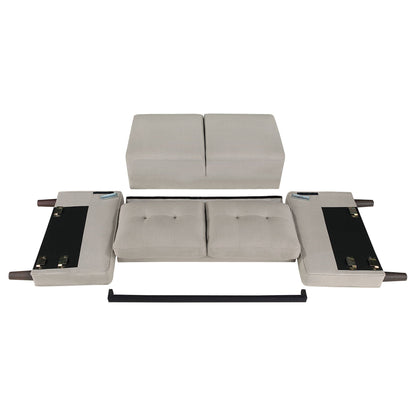 Harvey the Two Piece Tufted Beige Sofa and Set