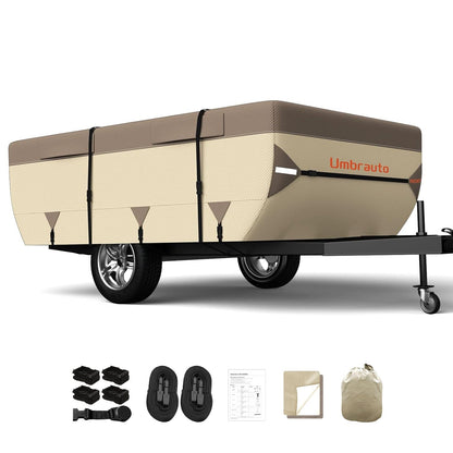 Umbrauto Pop Up Folding Camper Cover khaki 7-layer top, 3-layer sides on Tampa Home & Garden Store