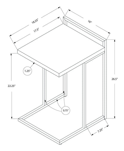 C Shaped Accent Table for Sofas and Beds Modern
