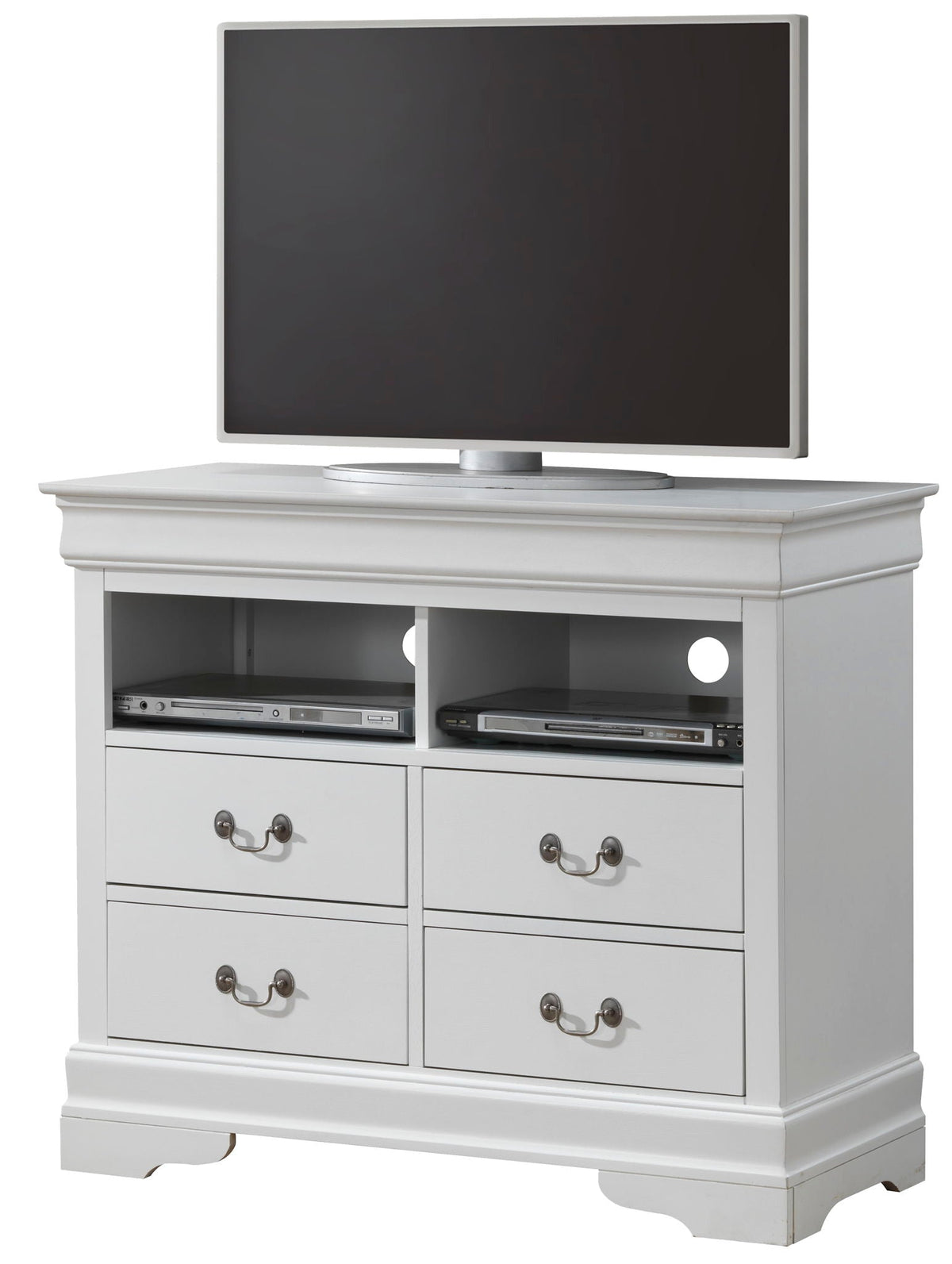 Media storage chest white with shelves and 4 drawers for TV HouseOfZazla on Tampa Home & Garden Store