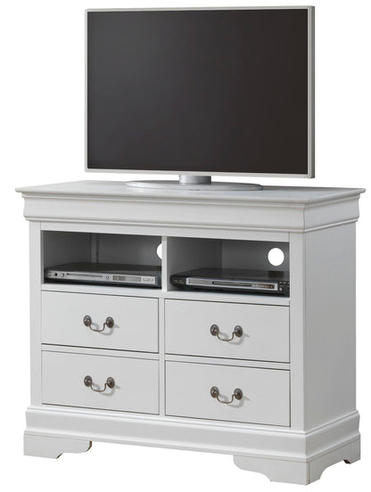 Media storage chest white with shelves and 4 drawers for TV HouseOfZazla on Tampa Home & Garden Store