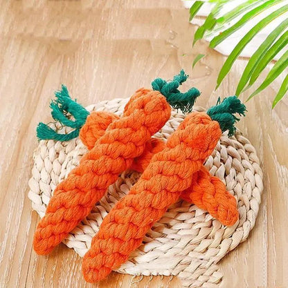 Pet Dog Cord Teether Knot Toy, two orange rope toys with frayed ends FLIPSTYLEZLLC on Tampa Home & Garden Store
