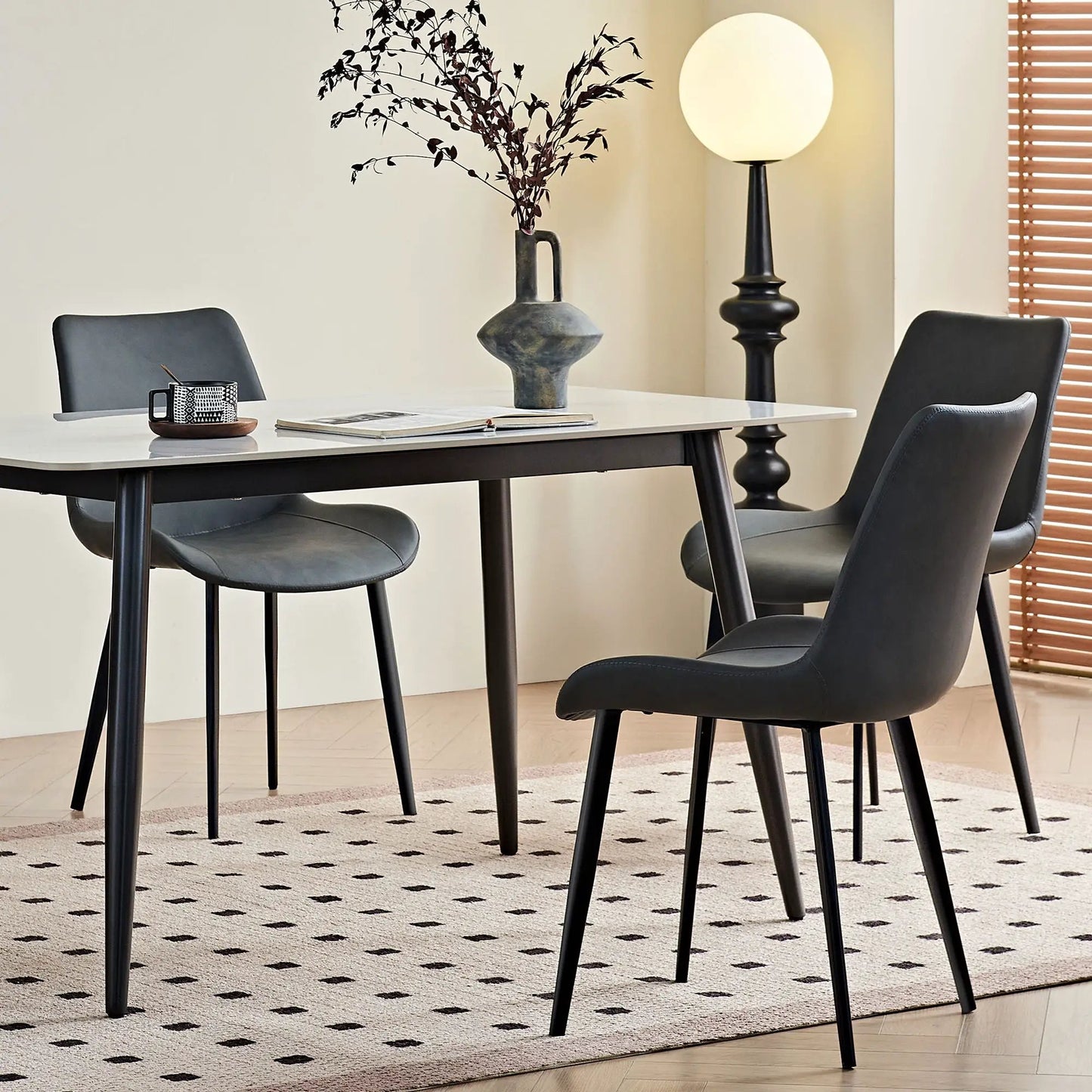 Dining Table Set with Chairs Set of 2 Gray