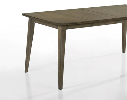 Bistro wide rectangle dining table with extension leaf in brown wood, tapered legs on Tampa Home & Garden Store