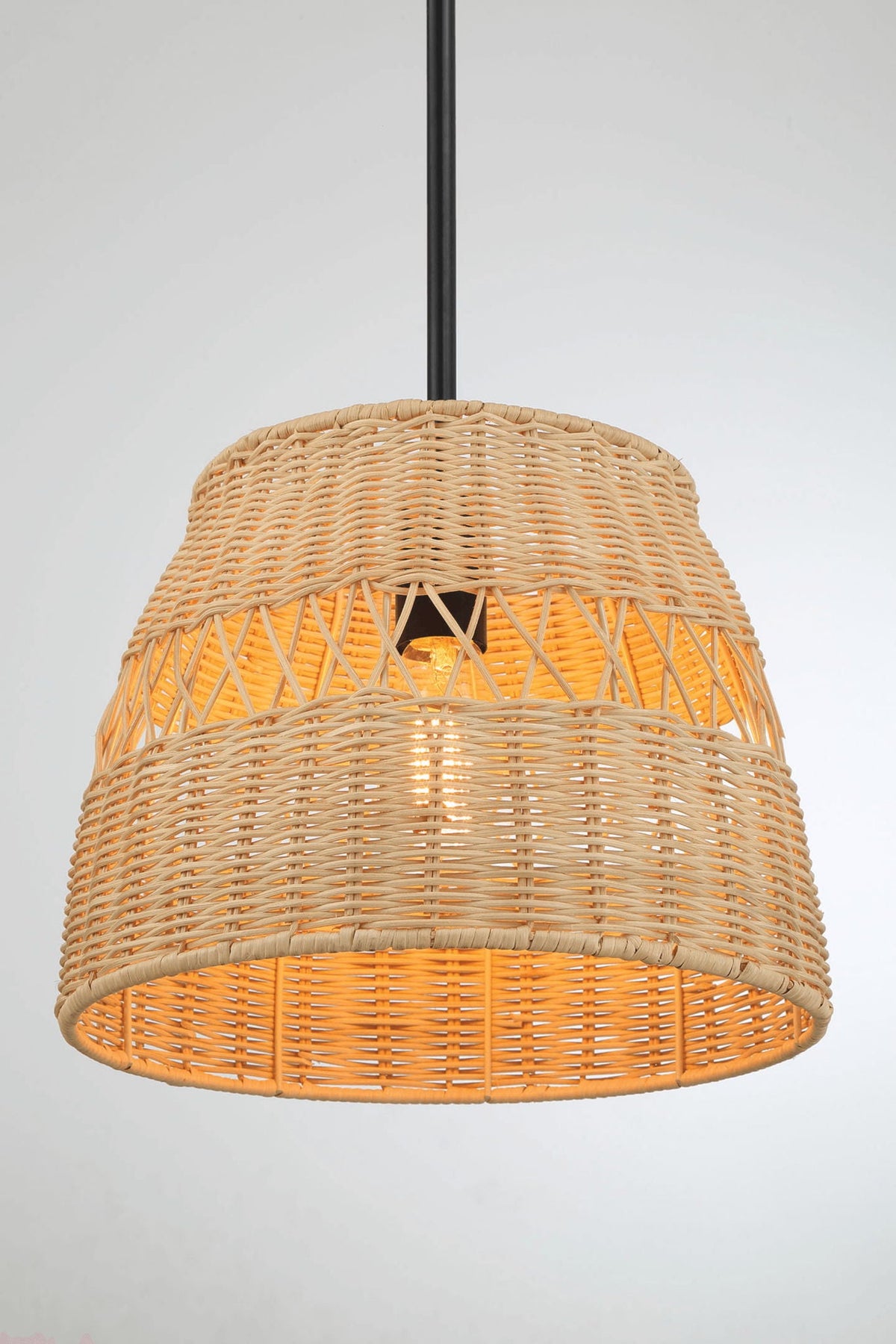 Essence pendant light with shade - black and rattan, HouseOfZazla on Tampa Home & Garden Store