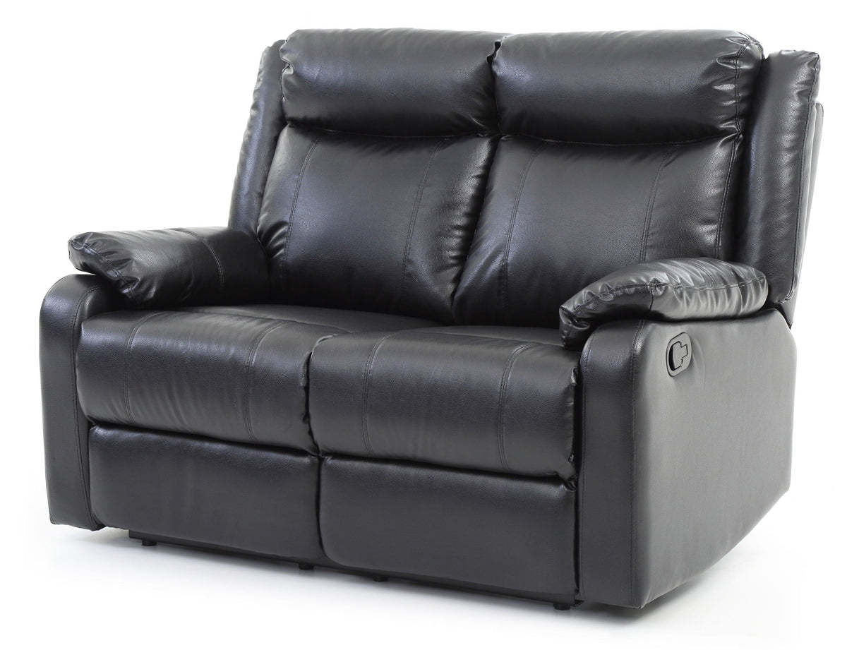 Reclining loveseat with black PU upholstery by HouseOfZazla, reclining chaise longue style on Tampa Home & Garden Store