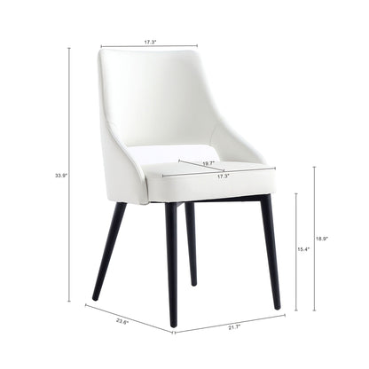 Tremont Dining Chair with Steel Frame in white upholstery and black legs on Tampa Home & Garden Store