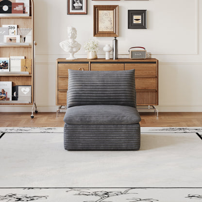 Modern And Modular Dark Fabric Middle Seat Sofa
