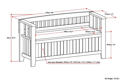 Acadian Entryway Storage Bench with Lift Lid
