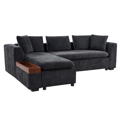Modern L Shaped Sofa With Storage And Upholstery