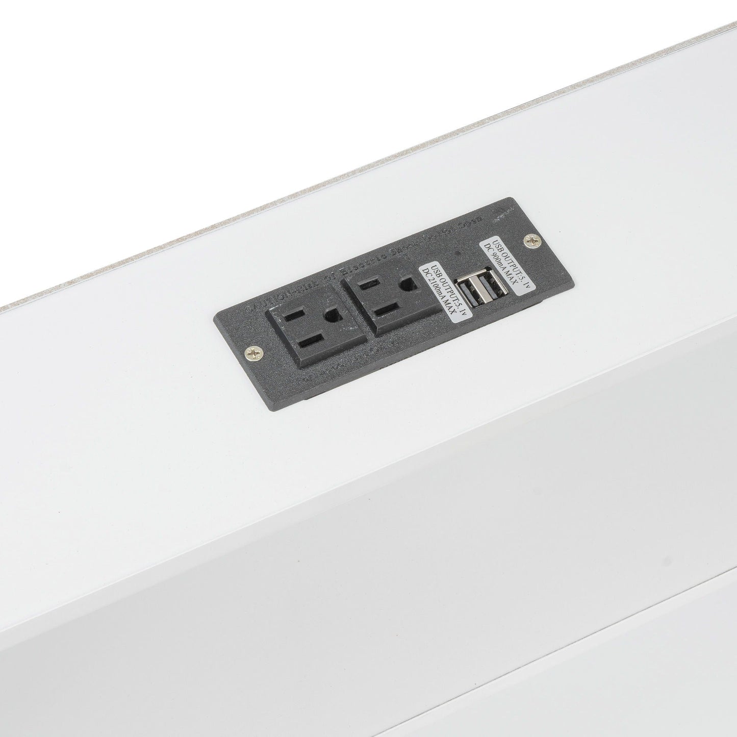 Bunk Bed With Storage Cabinets And USB Ports white finish with USB charging panel on Tampa Home & Garden Store